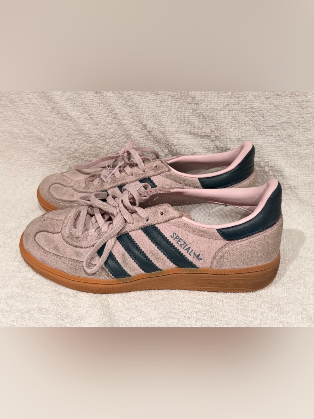 adidas Spezial Women's Suede Sneakers in Light Pink with Bl Stripes